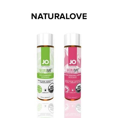 Змазка на водній основі JO NATURALOVE Strawberry (120 мл) з екстрактом ромашки та листя агави SO1662 фото