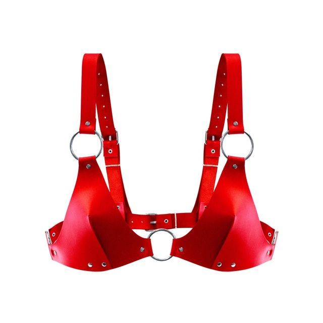 Ліф з натуральної шкіри Feral Feelings - Bikini Top Red SO9422 фото