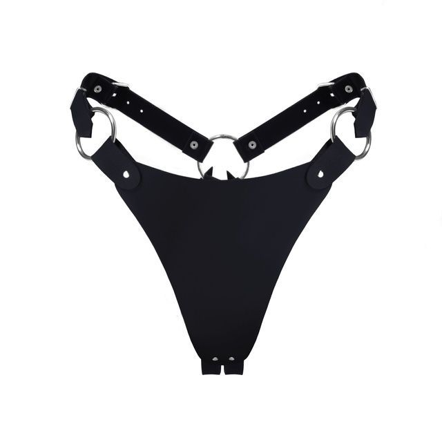 Трусики з натуральної шкіри Feral Feelings - String Bikini Black SO9423 фото
