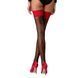 Панчохи Passion ST120 1/2 black-red, на ажурній силіконовій резинці, з вишуканим декором та люре SO5788 фото 2