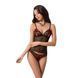 Комплект белья Passion MELISSA SET L/XL, black, лиф-сорочка со шнуровкой и трусики EL15904 фото 1