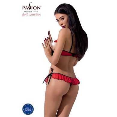 Комплект белья Passion Exclusive CHERRY SET OpenBra L/XL, red, открытый лиф, трусики-юбочка PS25507 фото